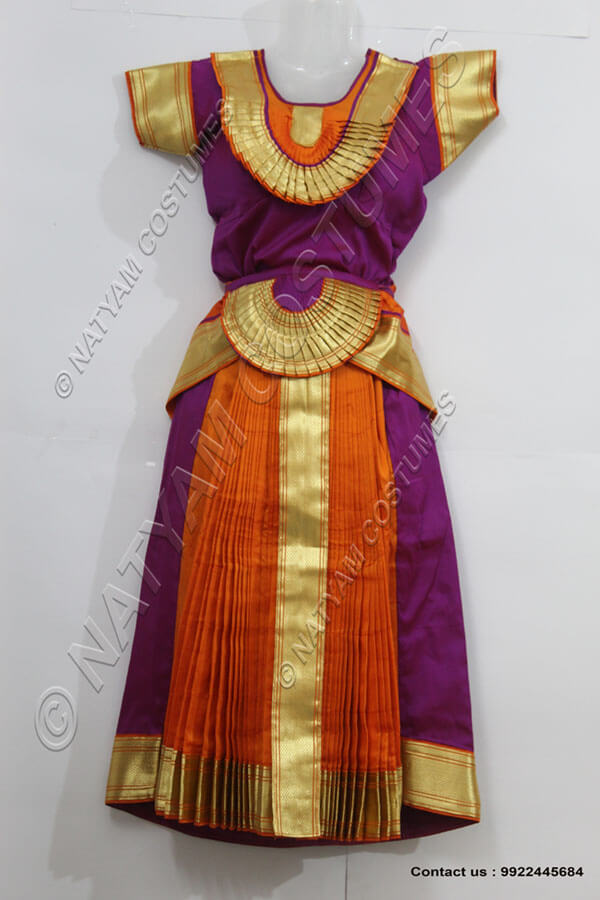 Purple and Orange bharatanatyam dress