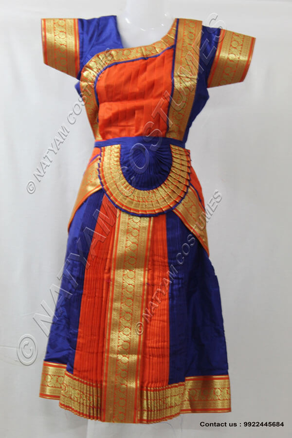 bharatanatyam dress – royal blue and orange (copy)