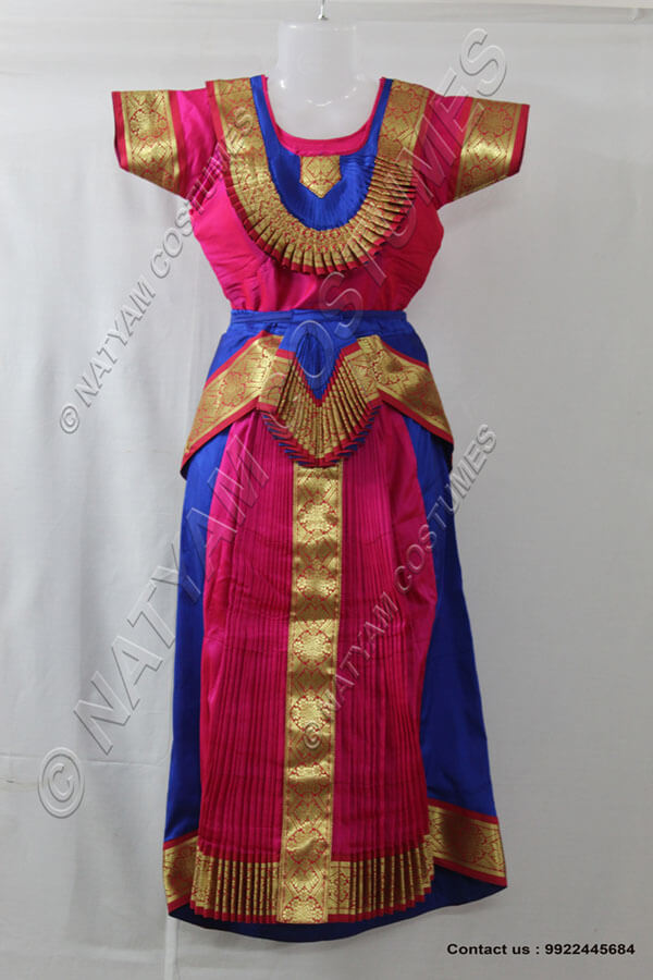Blue and Pink bharatanatyam dress
